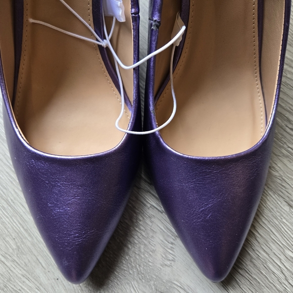 New Metalic Purple Heels size 8.5 A New Day Faux Leather - Picture 3 of 10